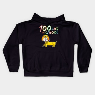 100 Days Of School Dachshund Dog Kindergarten 2022 Kids Hoodie